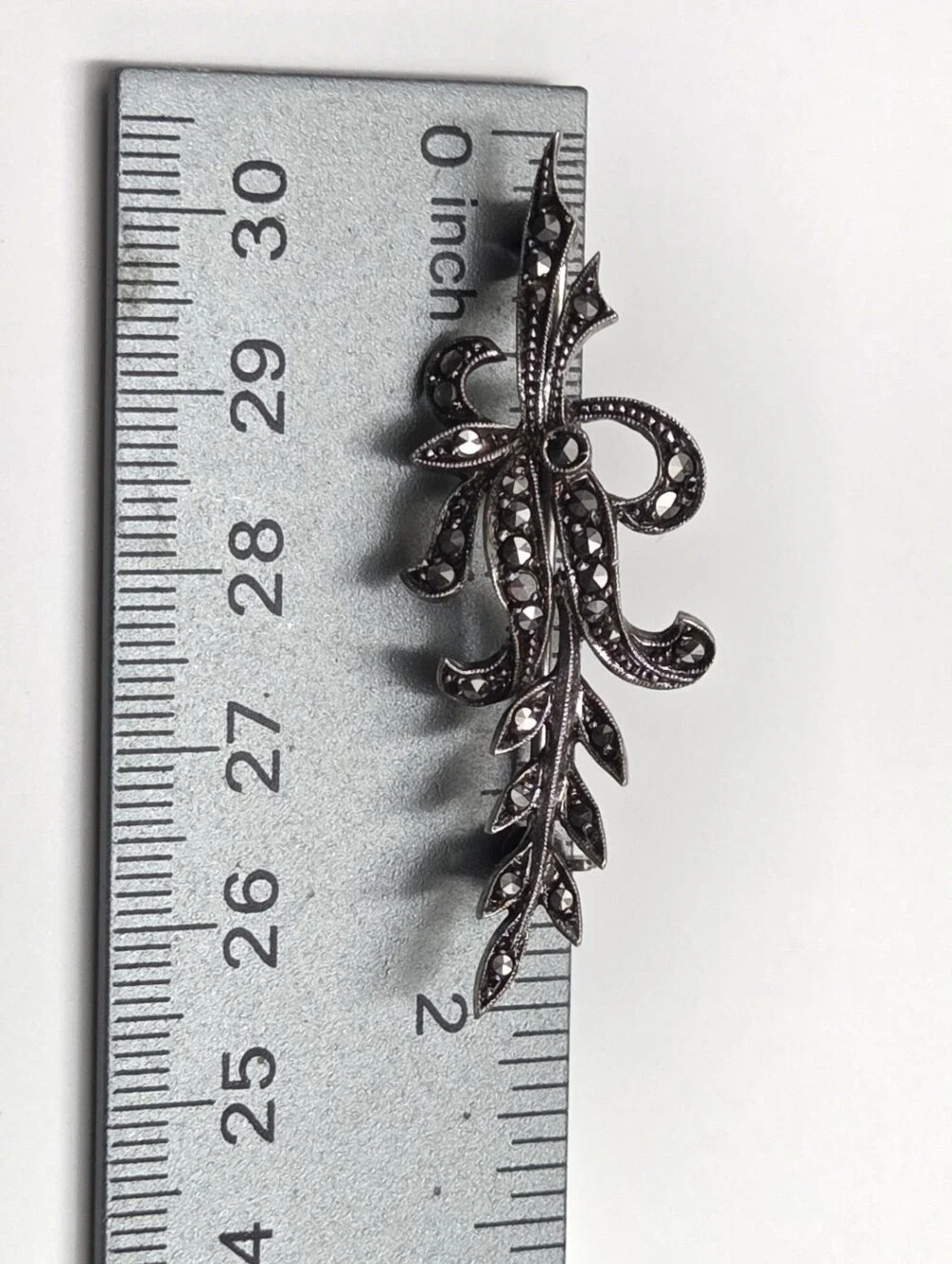 Vintage Art Deco Sterling Silver Marcasite Brooch